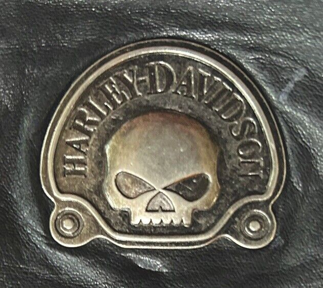Harley Davidson Women’s XL Skull Gloves Black Leather Pre Owned