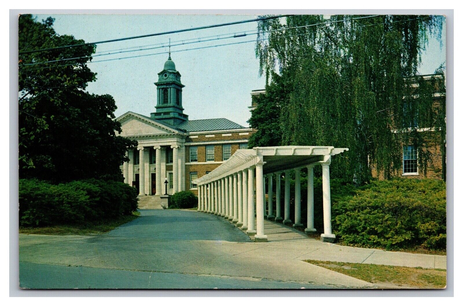 Oswego NY Sheldon Hall State University Chrome Postcard Posted 1968