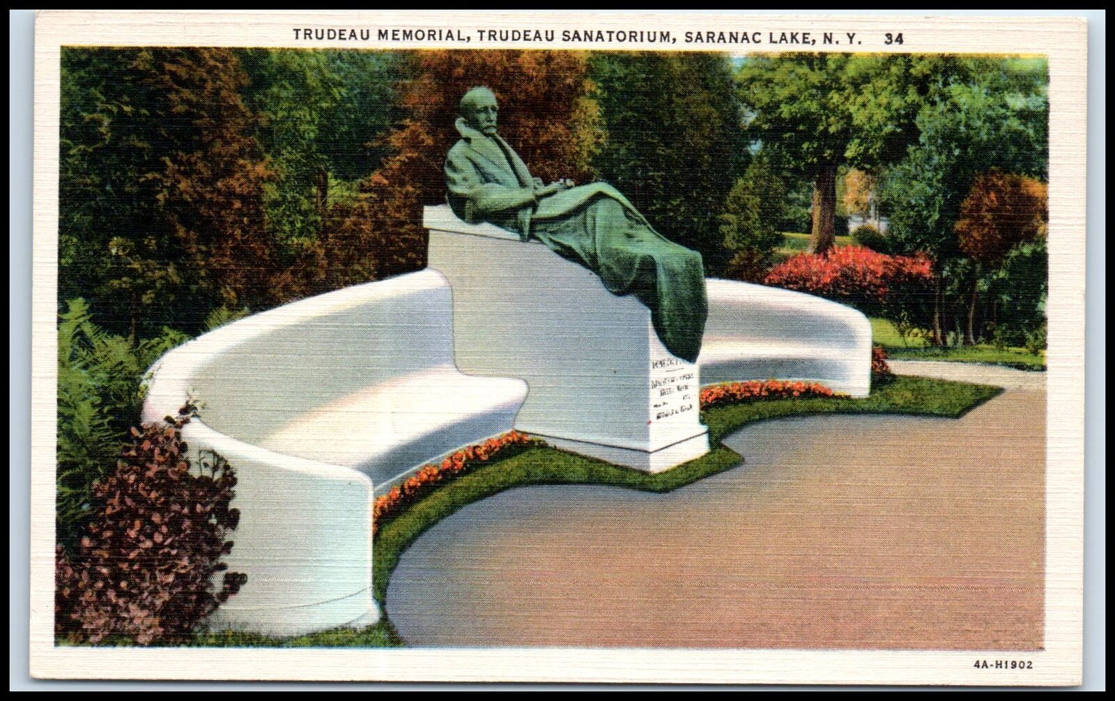 Postcard Trudeau Memorial, Trudeau Sanatorium, Saranac Lake, N. Y.   G59