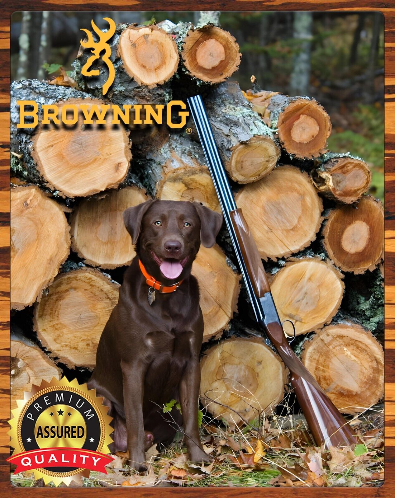 Browning - Firearms - Chocolate Lab - Duck Hunting - Rare - Metal Sign 11 x 14