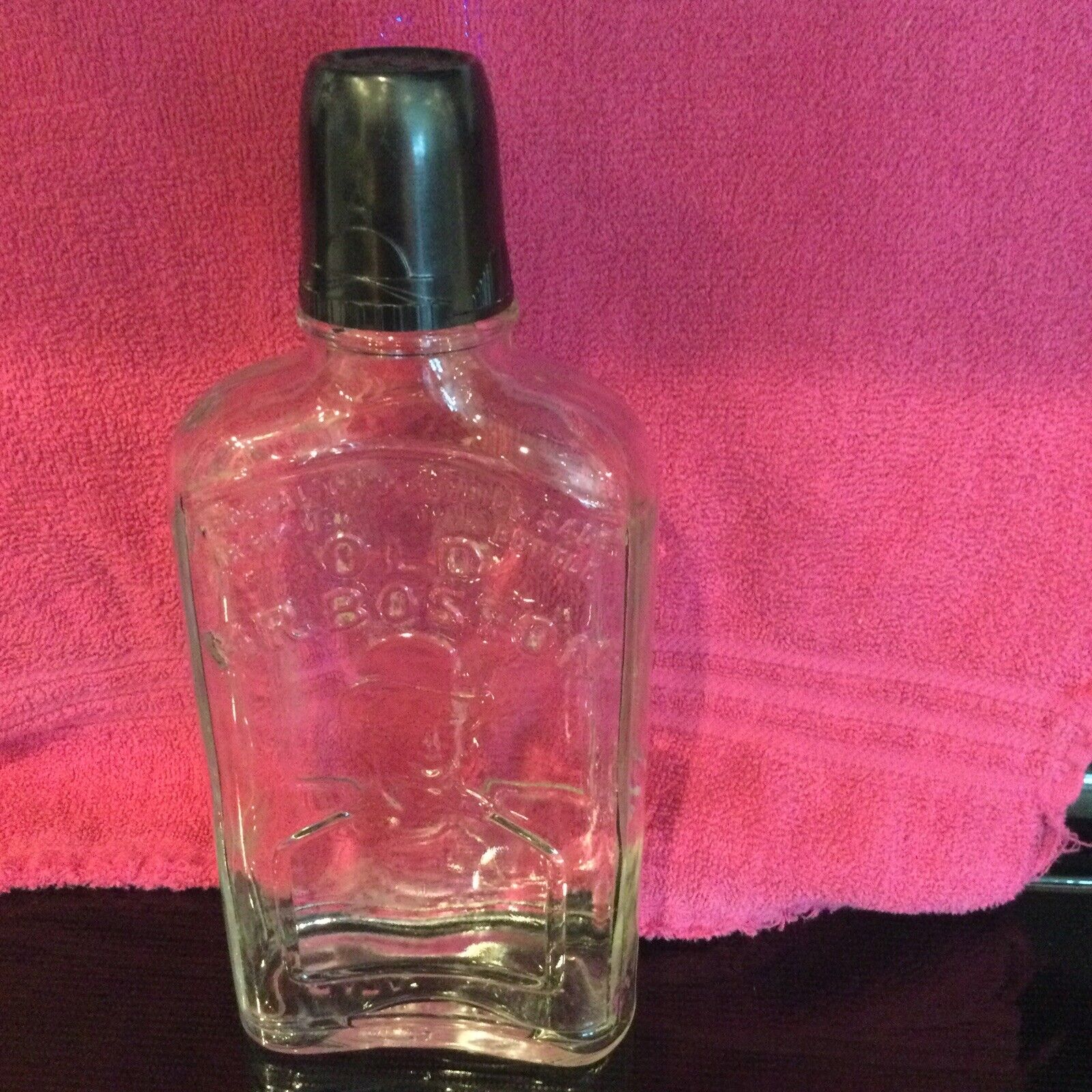 Nice Old Mr. Boston Brand Whiskey Bottle Embossed with Cap