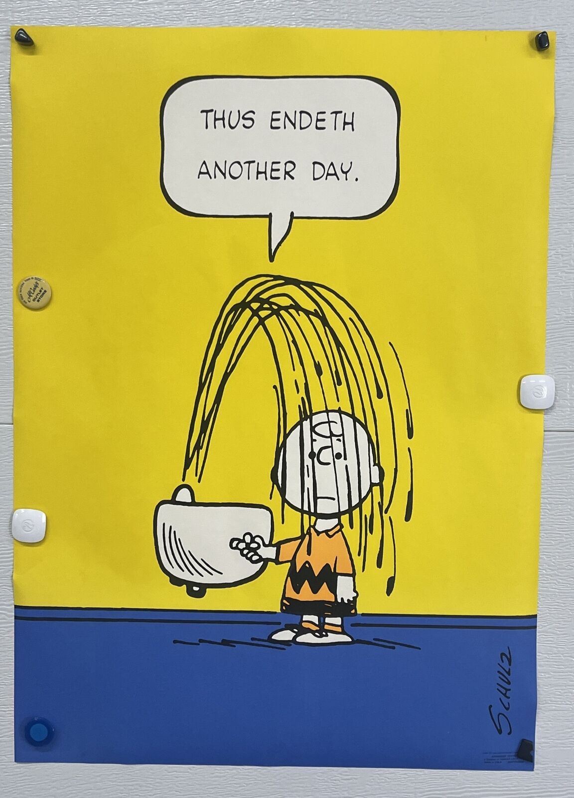 RARE VINTAGE 1958 PEANUTS CHARLIE BROWN CHARLES SCHULTZ LITHOGRAPH PRINT POSTER