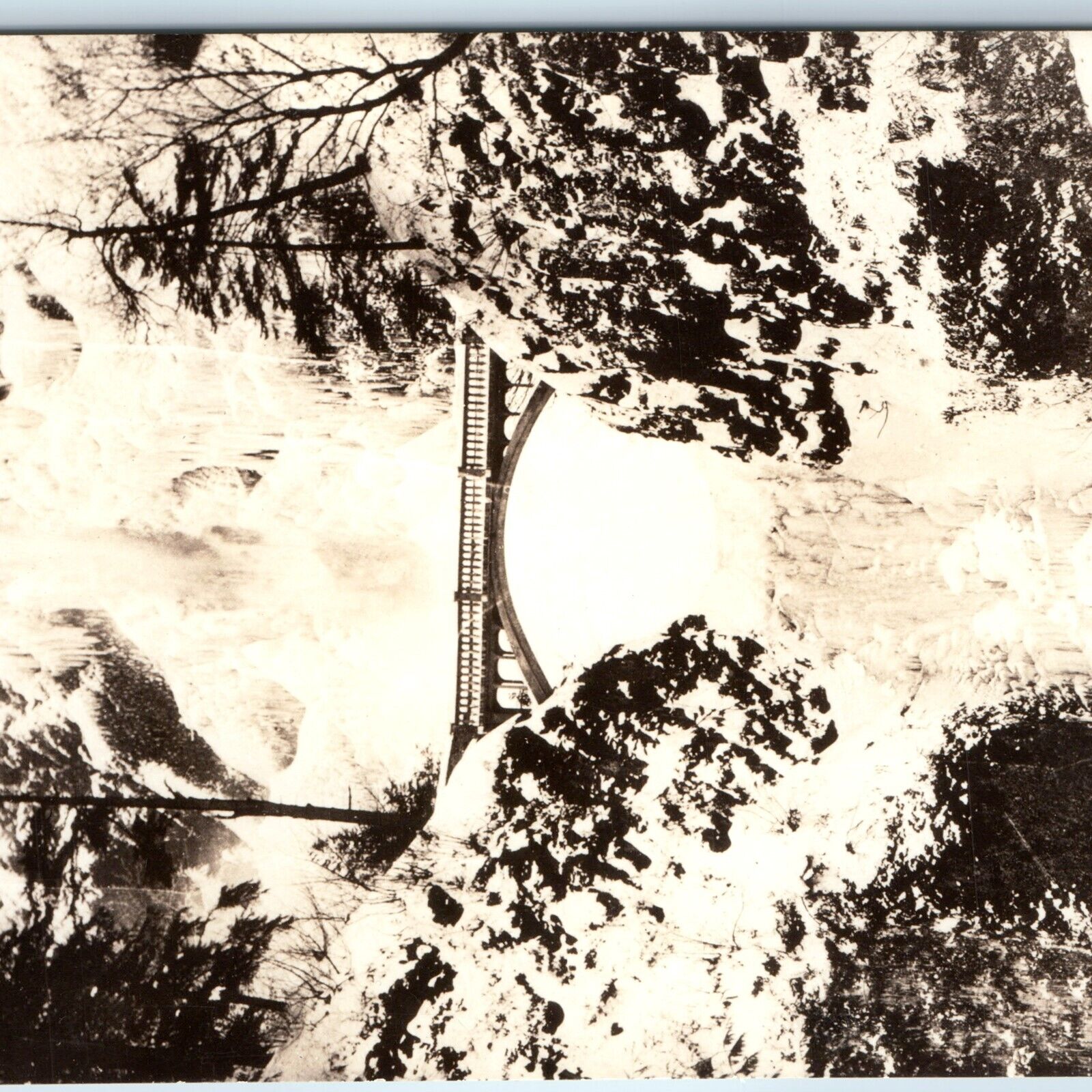 c1940s Columbia River Highway, OR RPPC Winter Multnomah Falls Cross Dimmitt A209