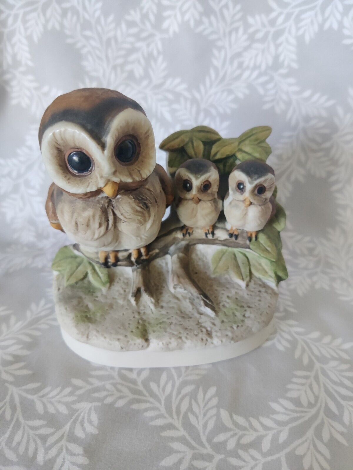 Vintage Homco Momma Owl With Babies Figurine #1298
