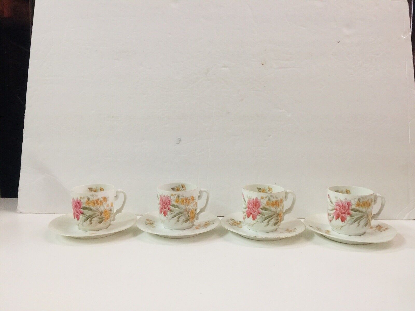 Vintage Antique German  Victorian Floral tea  coffee cups & Saucers set  Germany