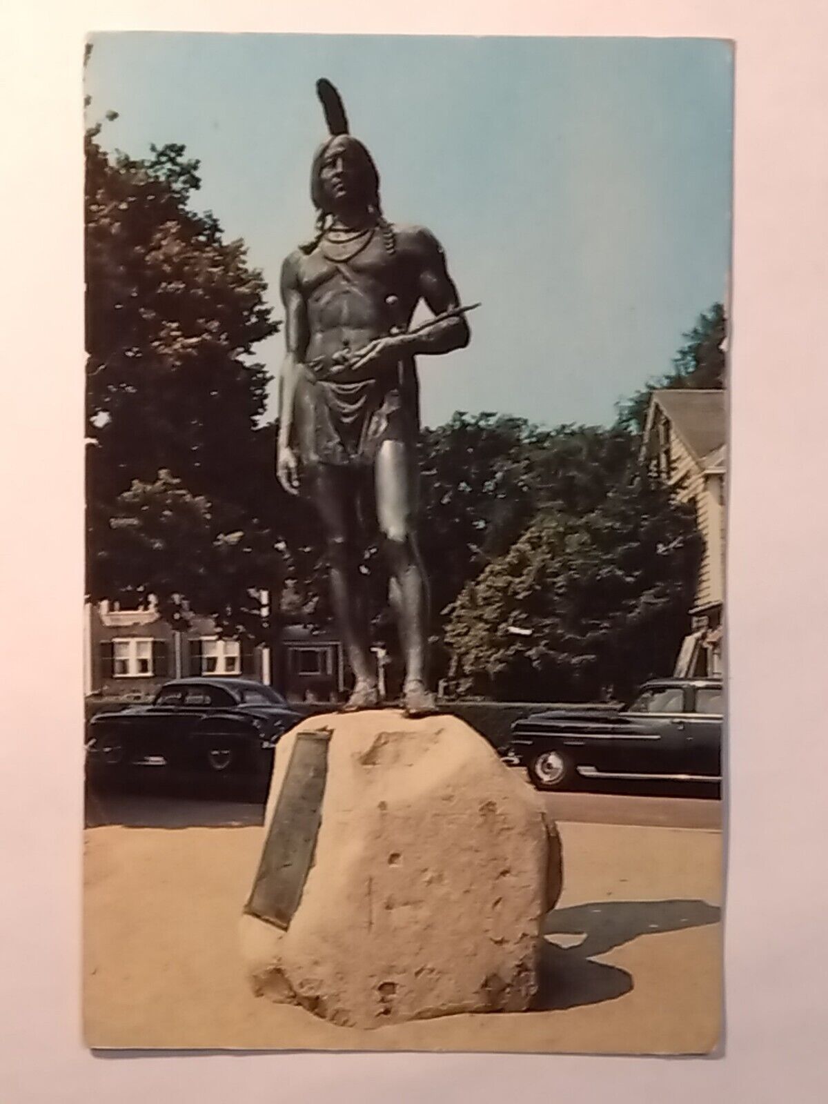 Statue Of Massasoit Protector Of The Pilgrims Plymouth Postcard