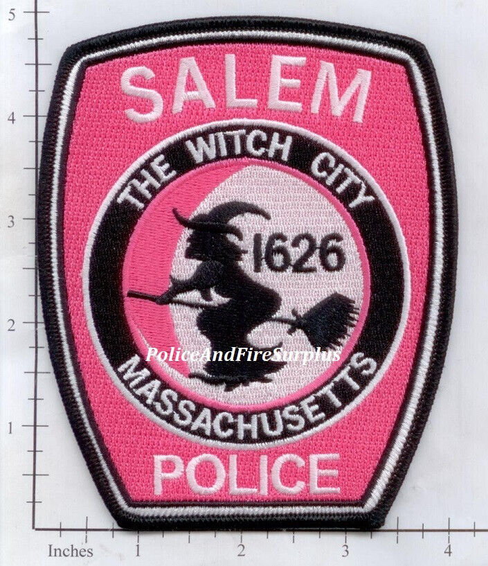 Massachusetts - Salem MA Police Dept Patch - The Witch City - Pink Breast Cancer