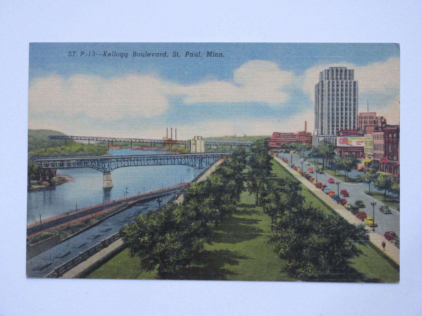 Kellogg Boulevard, St. Paul MINNESOTA Vintage Linen Postcard