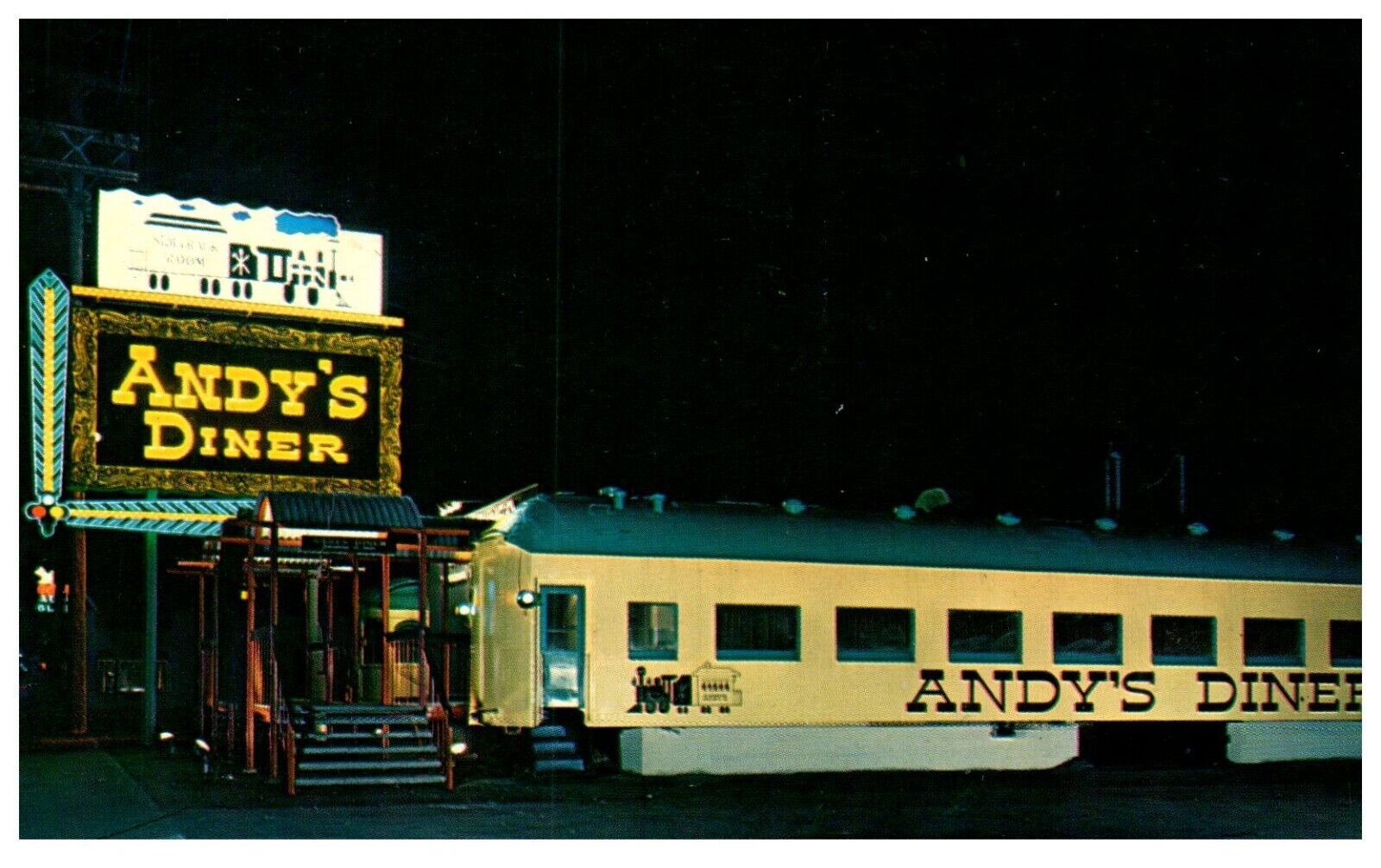 Andy's Diner 4th Avenue Seattle Washington Chrome Postcard c.1960