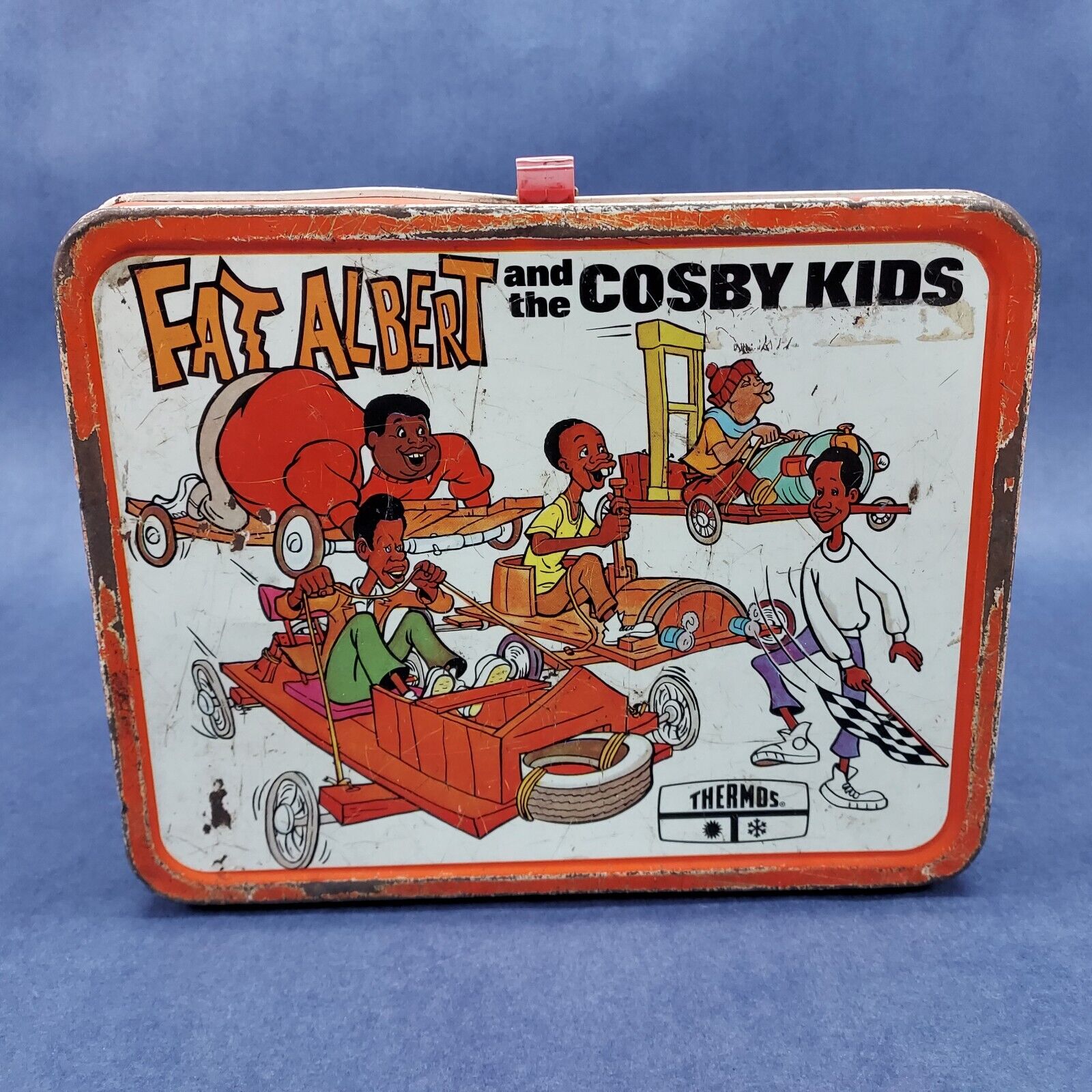 Vintage Damaged 1973 Thermos Fat Albert and the Cosby Kids Lunchbox  No Thermos