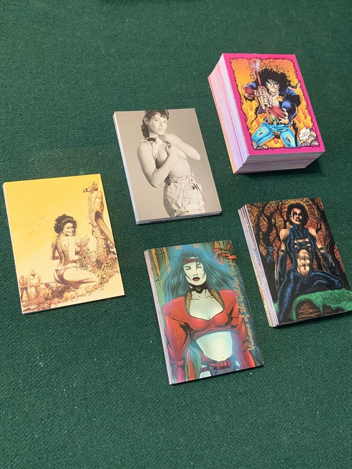 (130) 1990s Fantasy Trading Cards - Ernie, Razor, Shi, Josephine, Art Suydam Lot