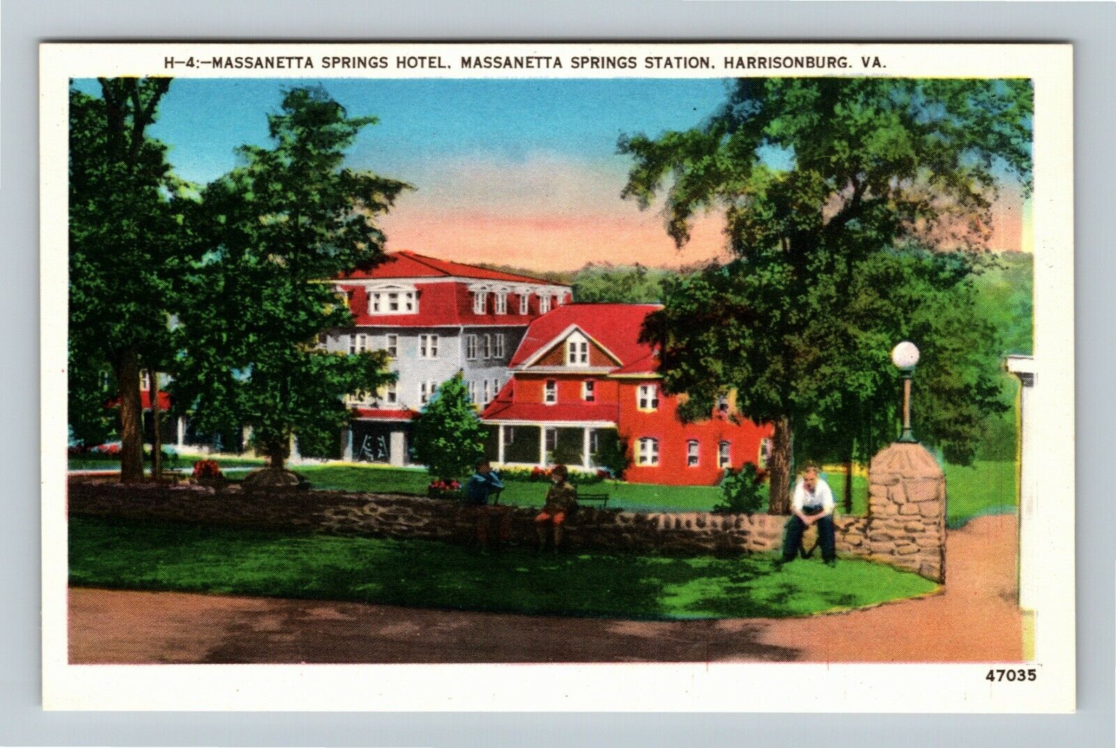 Harrisonburg VA-Virginia, Massanetta Springs Hotel Antique Vintage Postcard