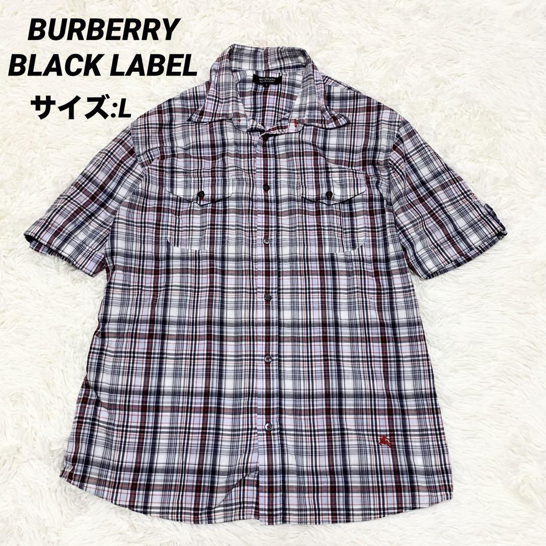 Burberry Black Label Short Sleeve Shirt Nova Check Horse Logo L