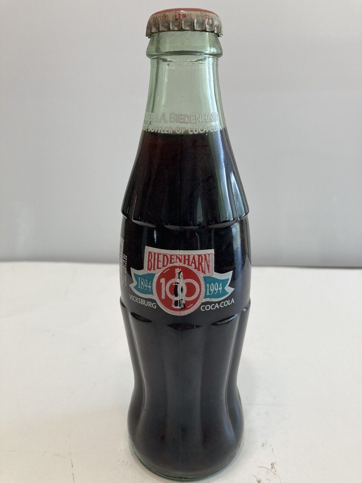 BIEDENHARN 100th Anniversary Vicksburg Coca Cola Bottle Full