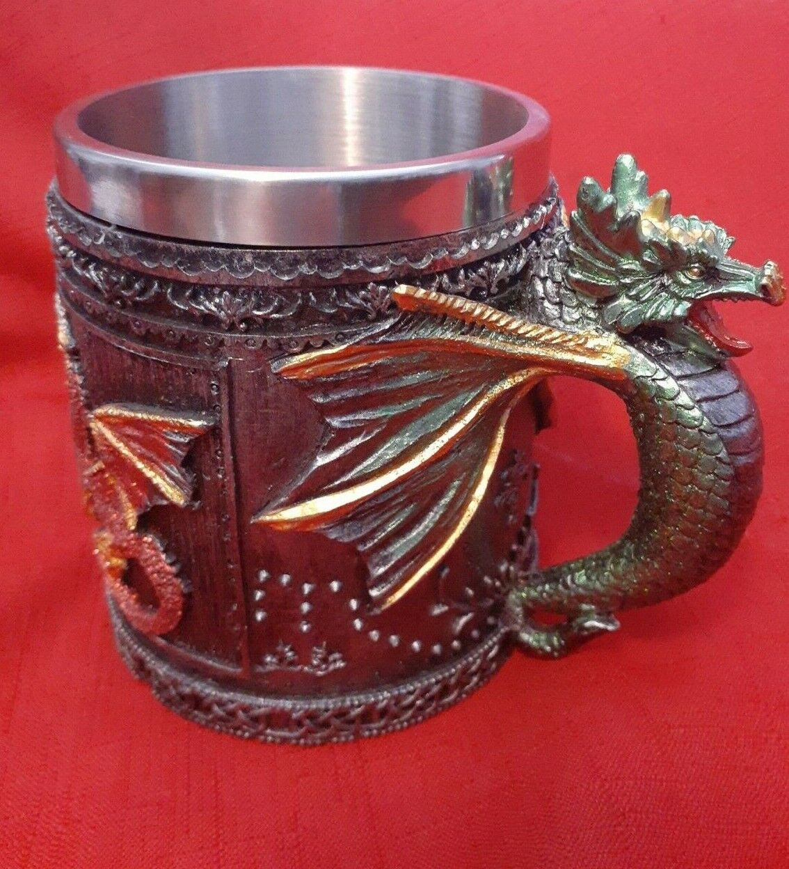 Medieval Earth and Fire Dragons Beer Tankard Stein