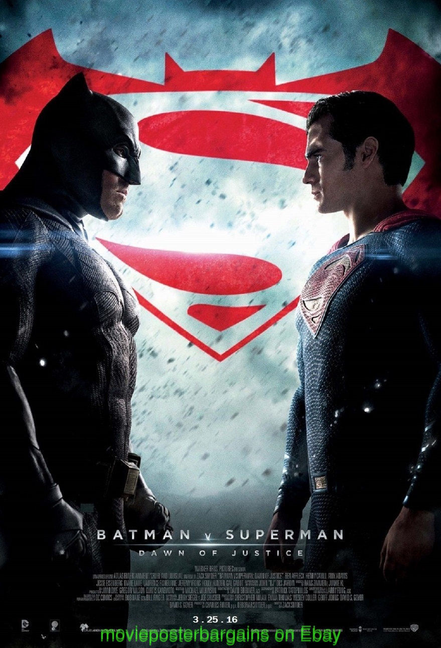 BATMAN V SUPERMAN: Dawn of Justice MOVIE POSTER DS 27x40 Mint Final FULL CREDITS