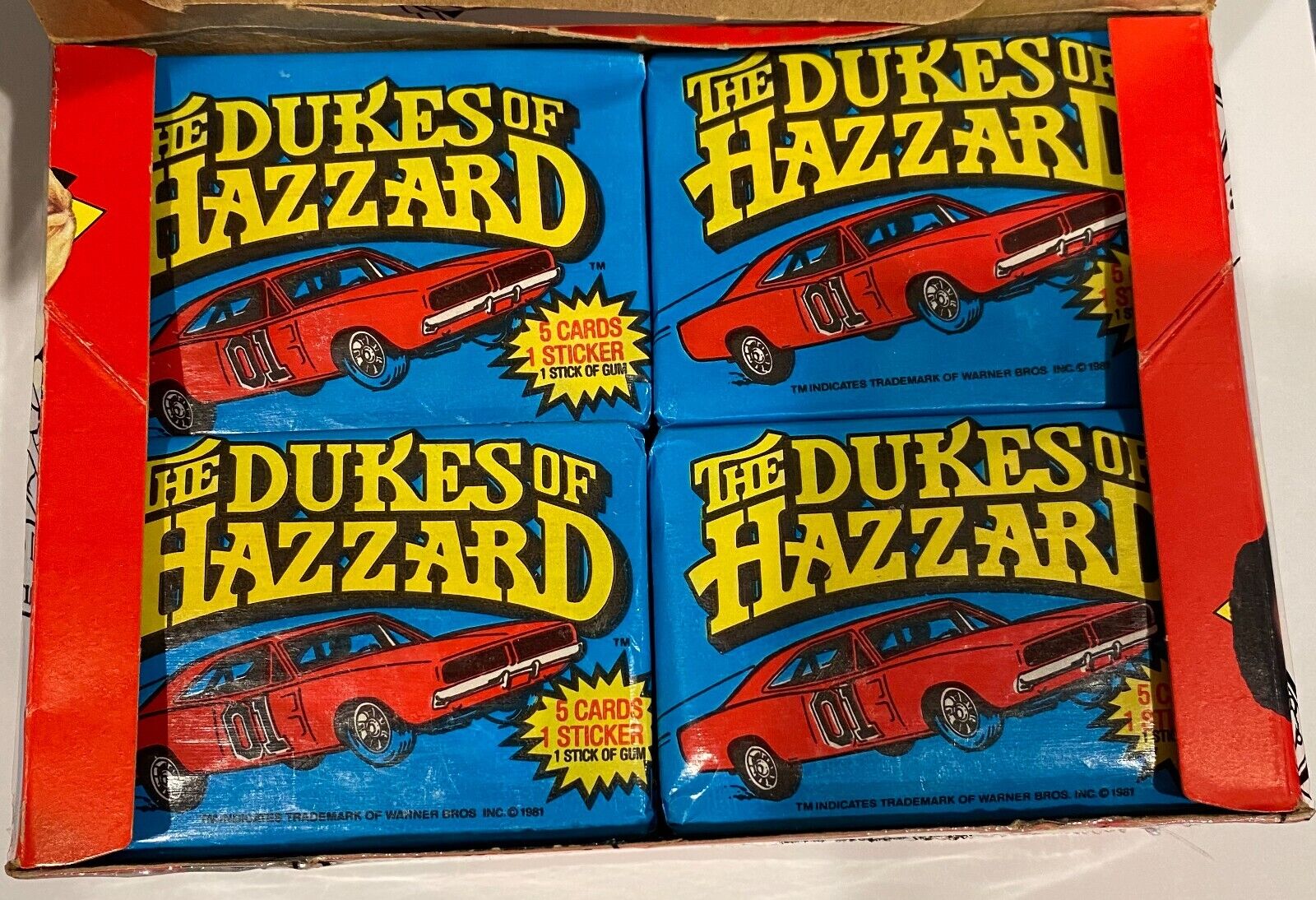 1981 Dukes Of Hazzard Wax Box BBCE Fresh open box General Lee Crisp (1) PACK
