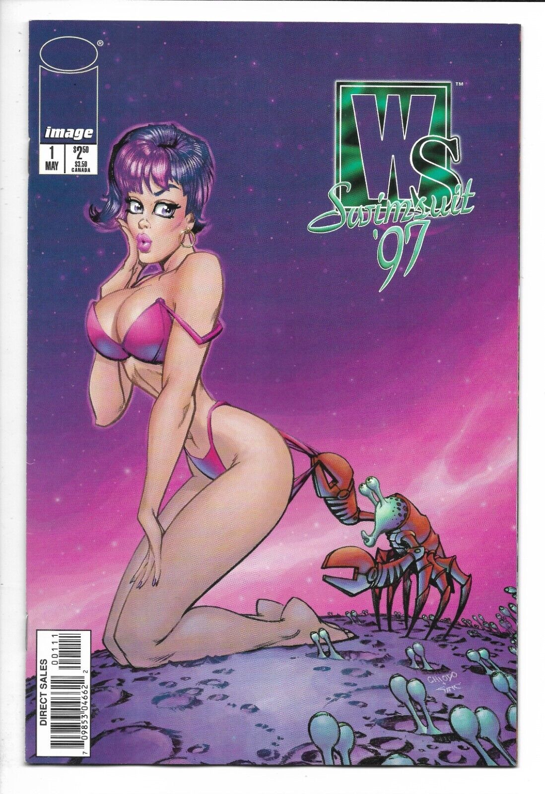 Wildstorm Swimsuit Special 1997 / Joe Chiodo Coppertone Homage Cover / 1997