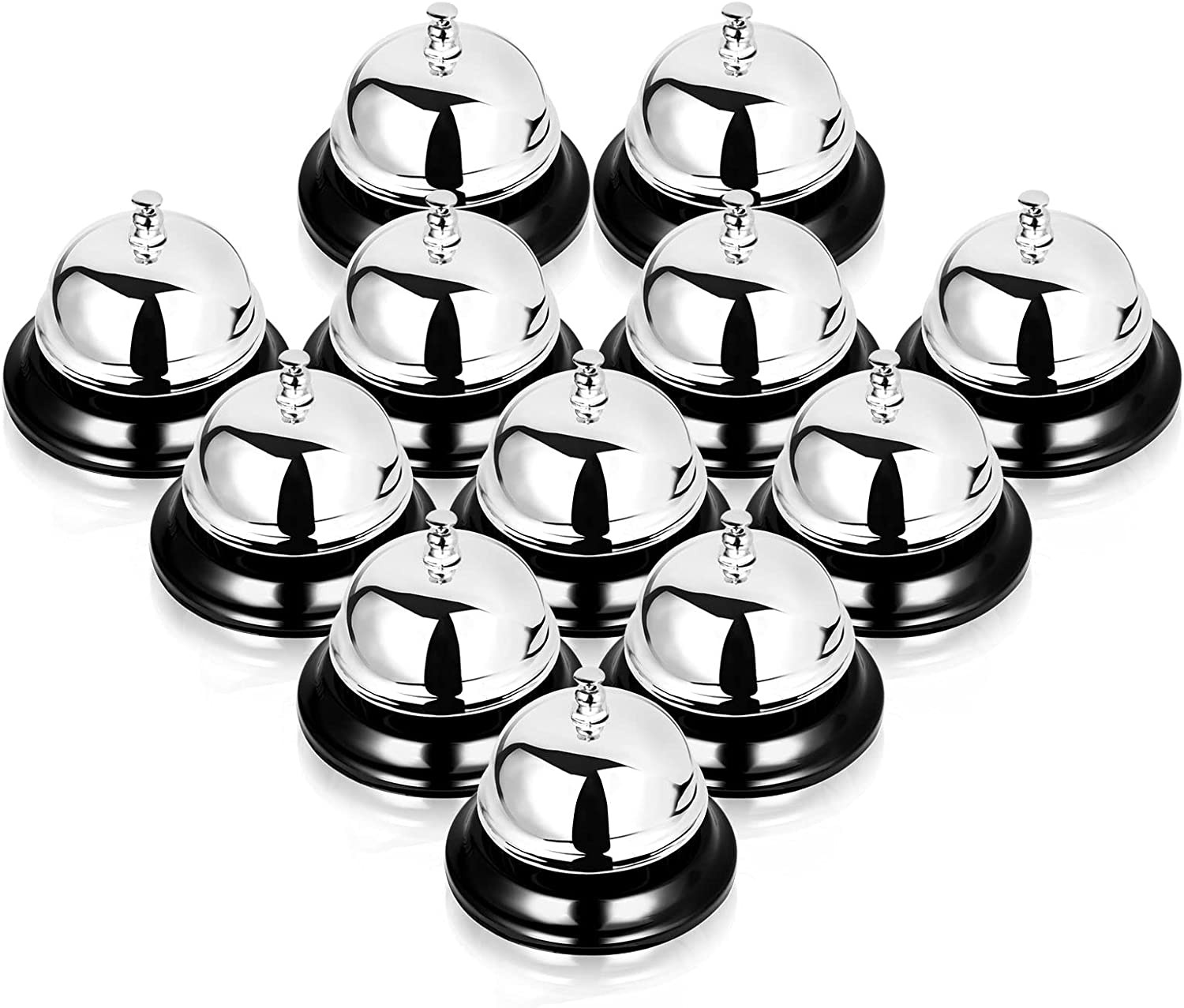 12PCS Call Bell Service Bell for Desk, 3.35 Inch Diameter, Call Bells with Metal