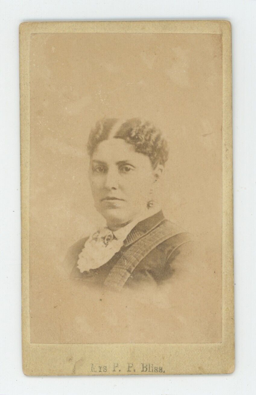 Antique Rare ID'd CDV c1870s Hymn Composer Named Lucy J Bliss Wife of P.P. Bliss