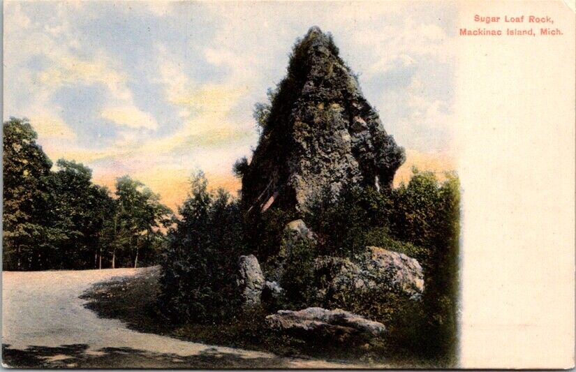 Vintage Postcard Sugar Loaf Rock Mackinac Island  Michigan MI c.1901-1907   R598