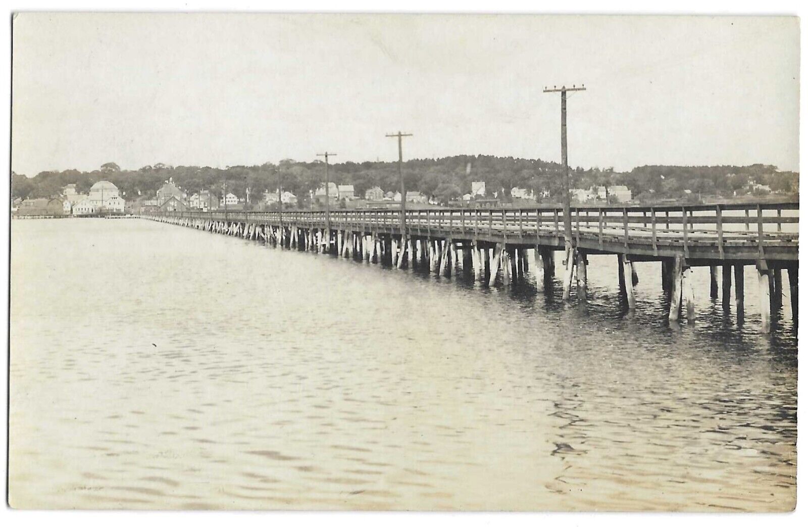Wiscasset, ME North Edgecombe, Maine 1930 RPPC Postcard, Bridge Scene