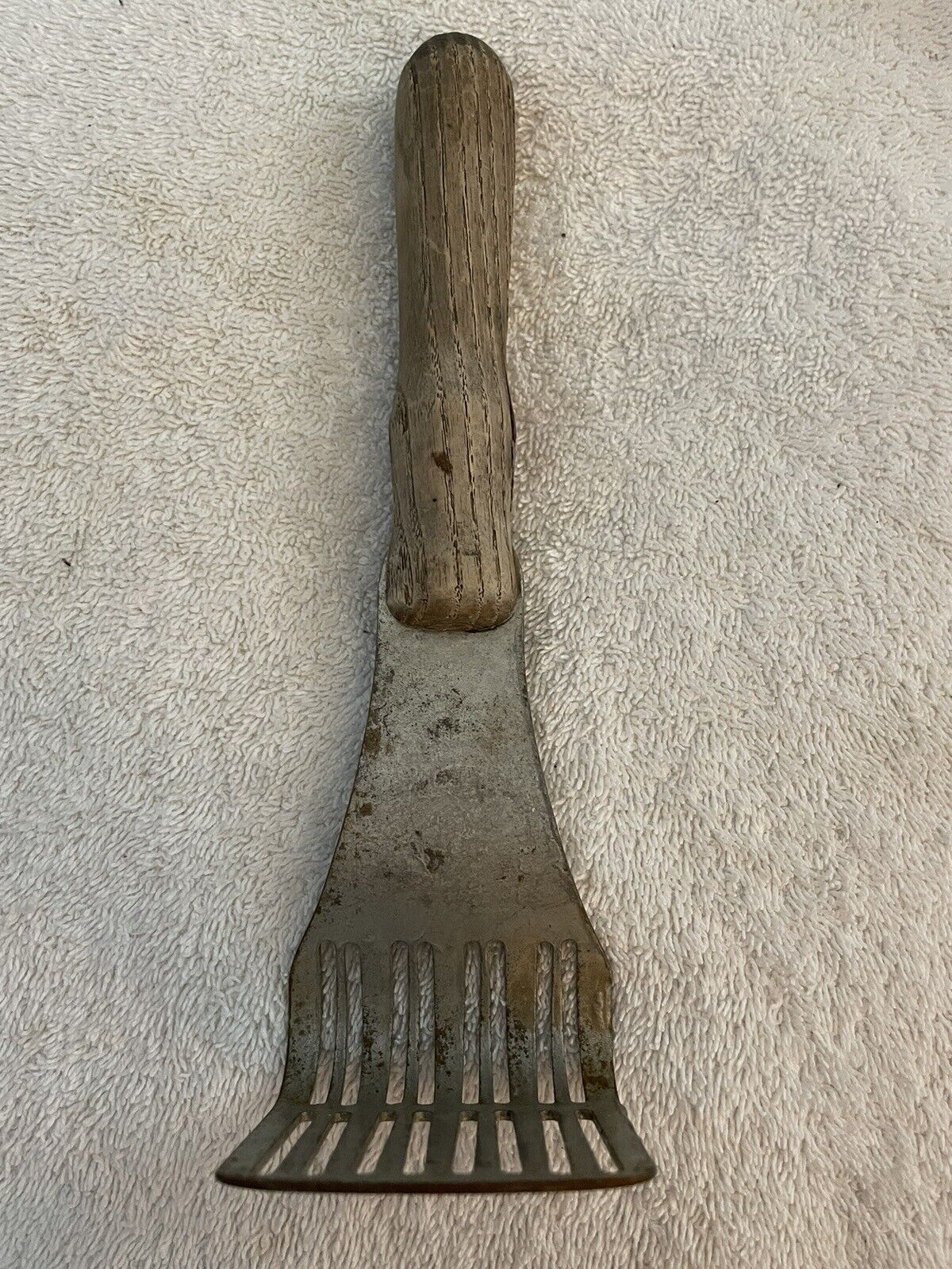Antique Androck Potato Ricer Kitchen Tool With Wood Handle Vegetable Masher 9”
