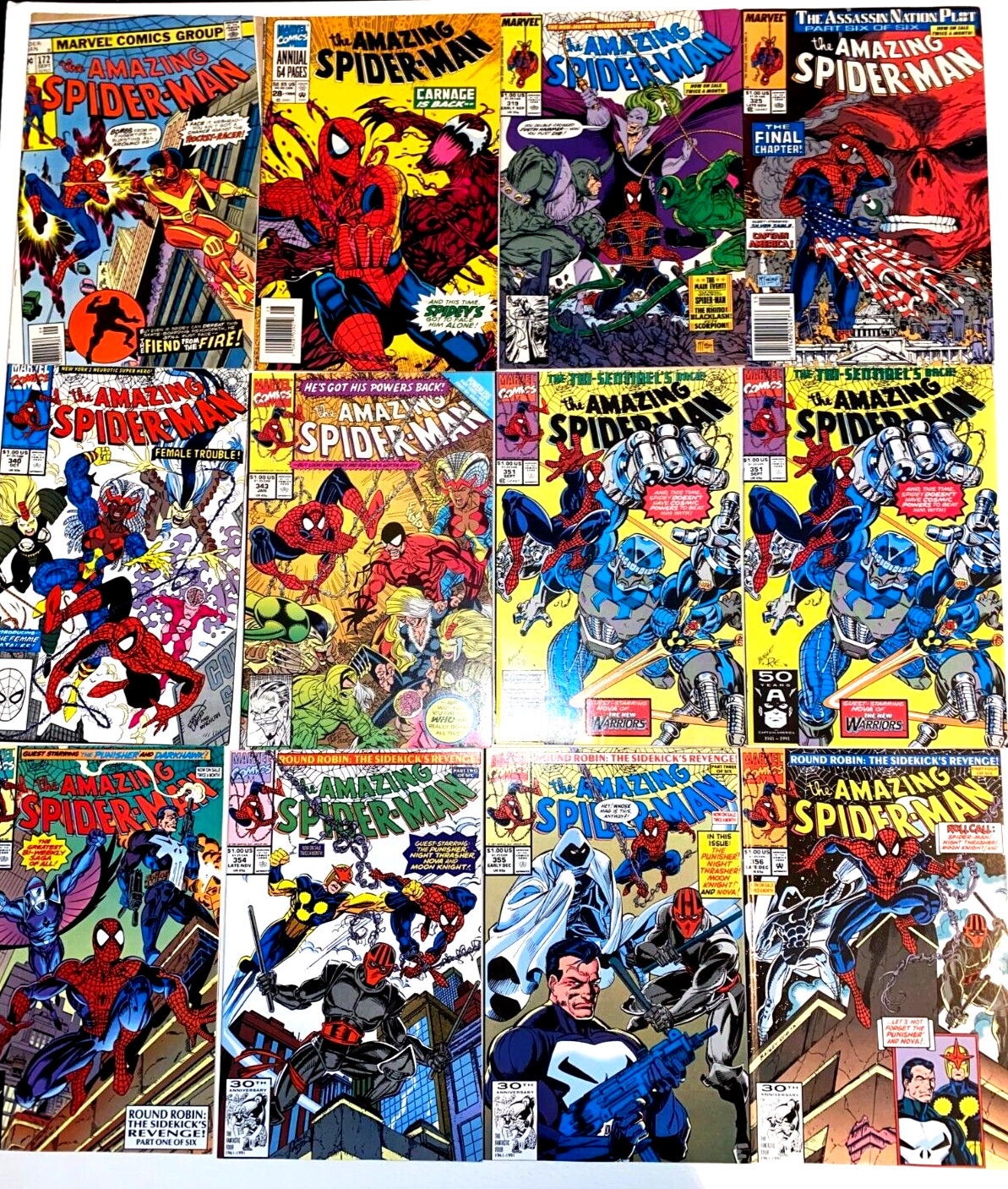 Amazing Spider-Man Comic Lot- #172-356, Annual 28 (12 Issues) Marvel, 1977-1991