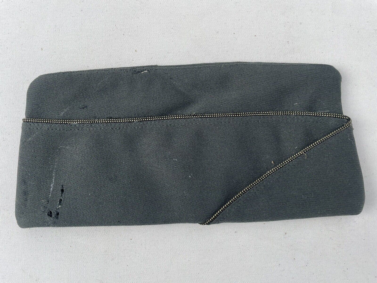 WW2 US Army Military Green Garrison Cap Officer's Overseas Hat Wool Cap Sz 7-1/8