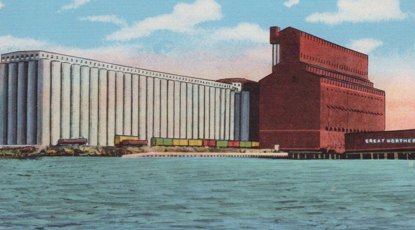 Giant Grain Elevators Duluth, Minnesota Linen Vintage Post Card