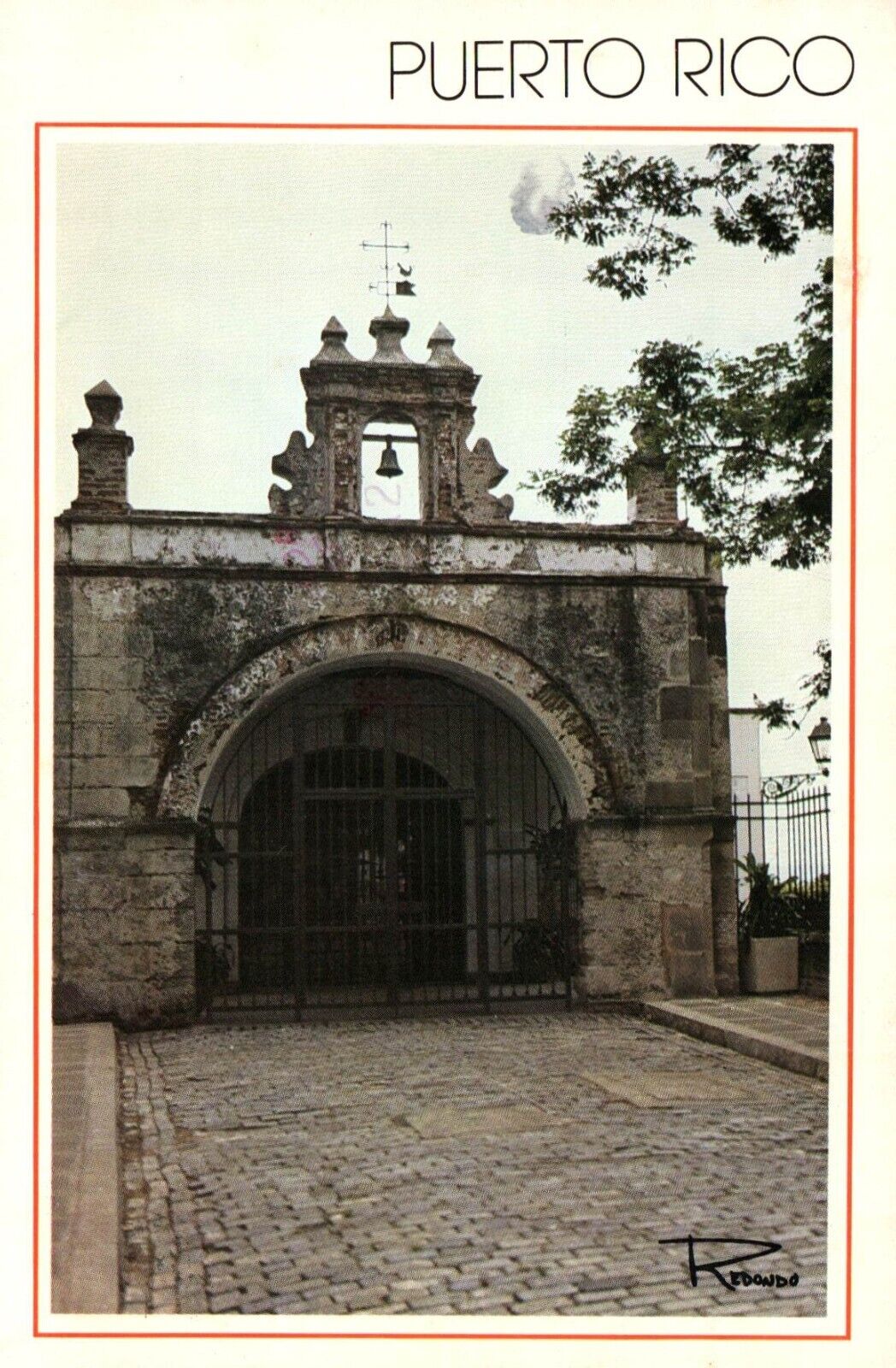 Capilla Chapel del Cristo Entrance San Juan Puerto Rico Vintage Postcard Posted