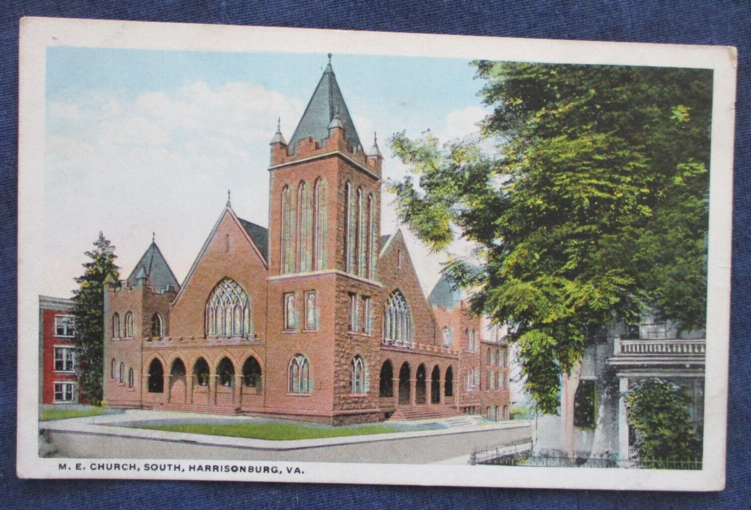 1920s Harrisonburg Virginia Methodist Church Postcard