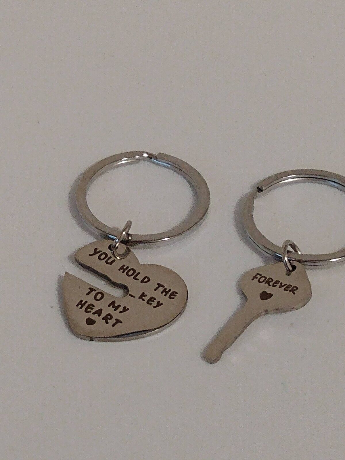 You Hold the Key to My Heart Forever 2 Silvertone Keyrings