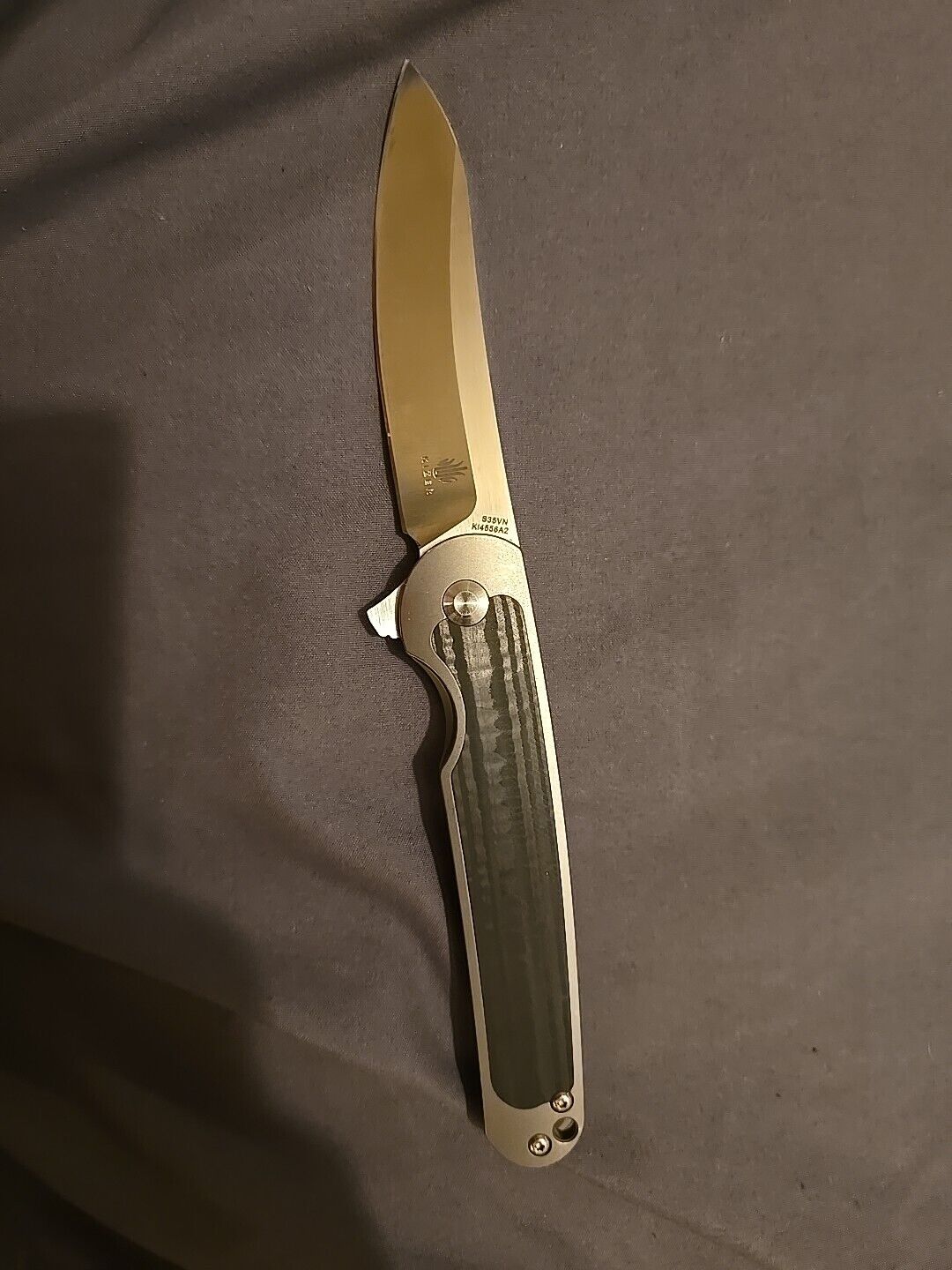 Kizer Clutch Titanium And Carbon Fiber Framelock Knife S35VN  Steel ,Used