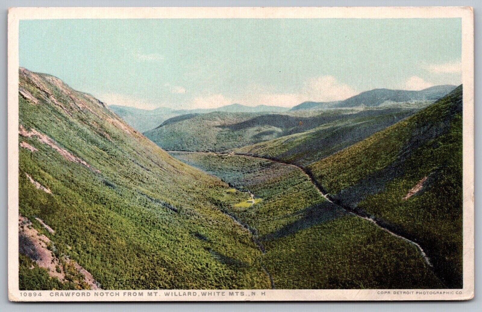 Crawford Notch Mount Willard White Mountains New Hampshire VNG Forest Postcard