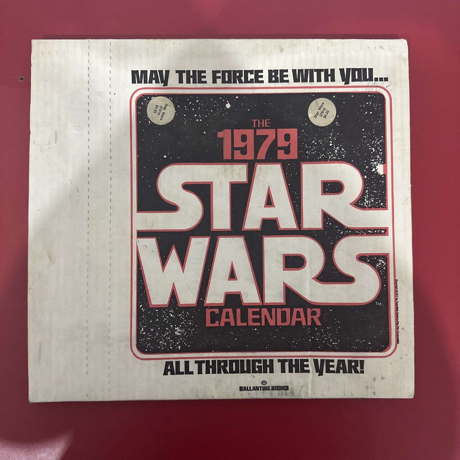 Vintage Star Wars Calendar 1979 & Mailer Box 12 Months Chewbacca Centerfold Lot2