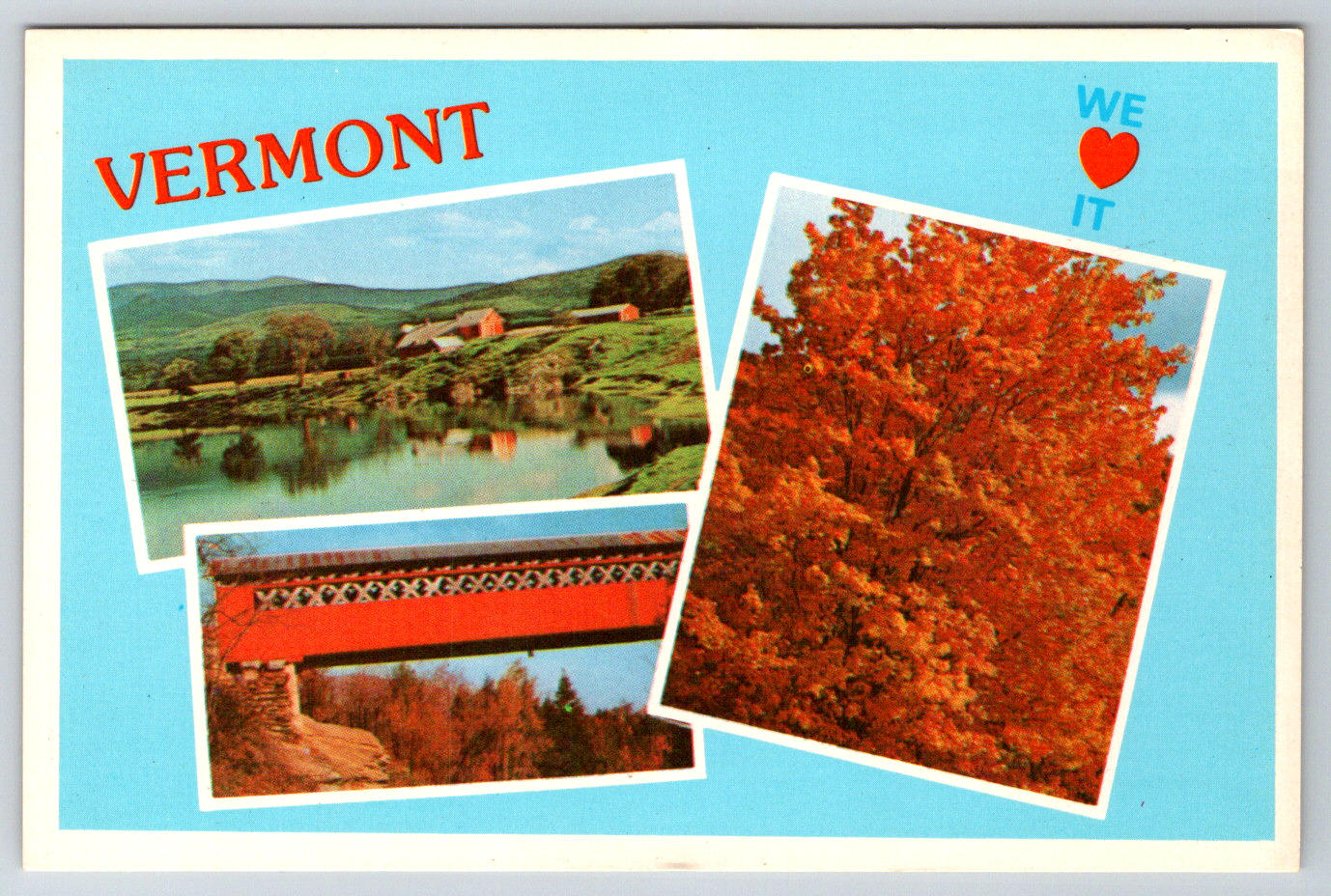 c1960s Greetings From Vermont Autumn Fall Multi-View Vintage Postcard