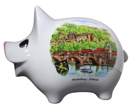 Reutter Porcelain Piggy Bank Heidelberg Castle Heidelberger Schloss Germany