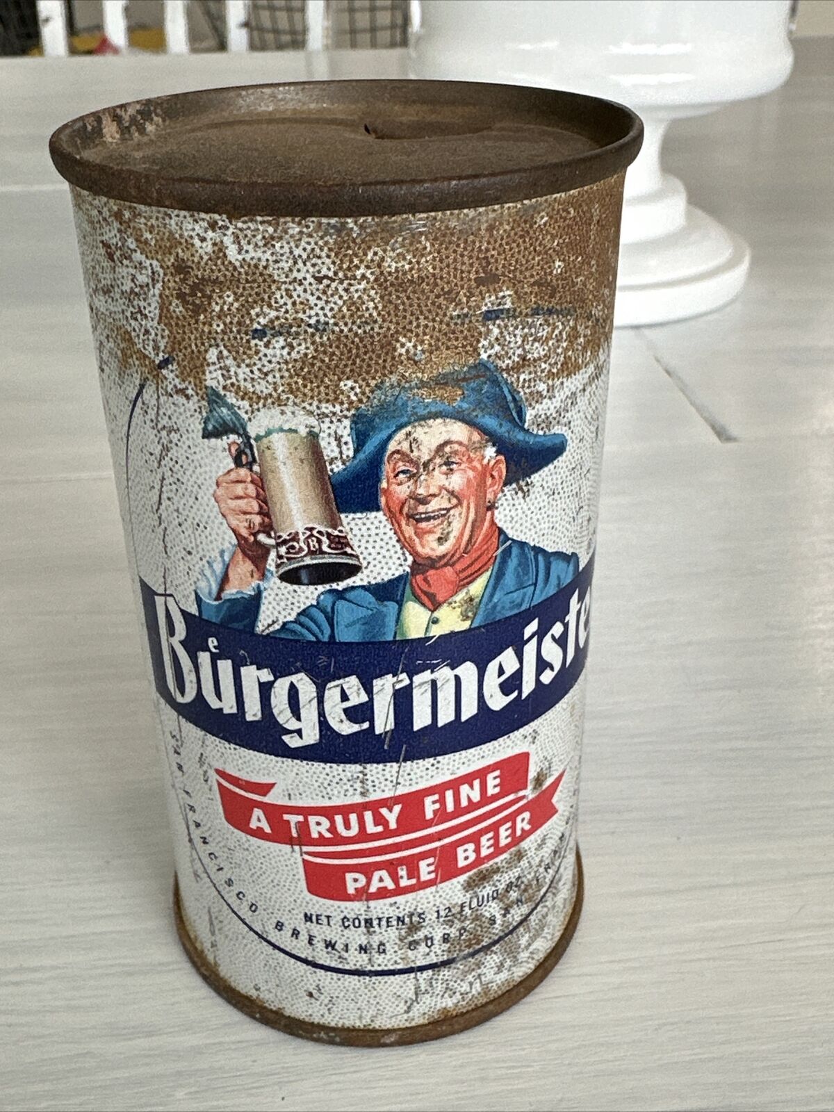 Antique Burgermeister flat top beer can  Pale Ale