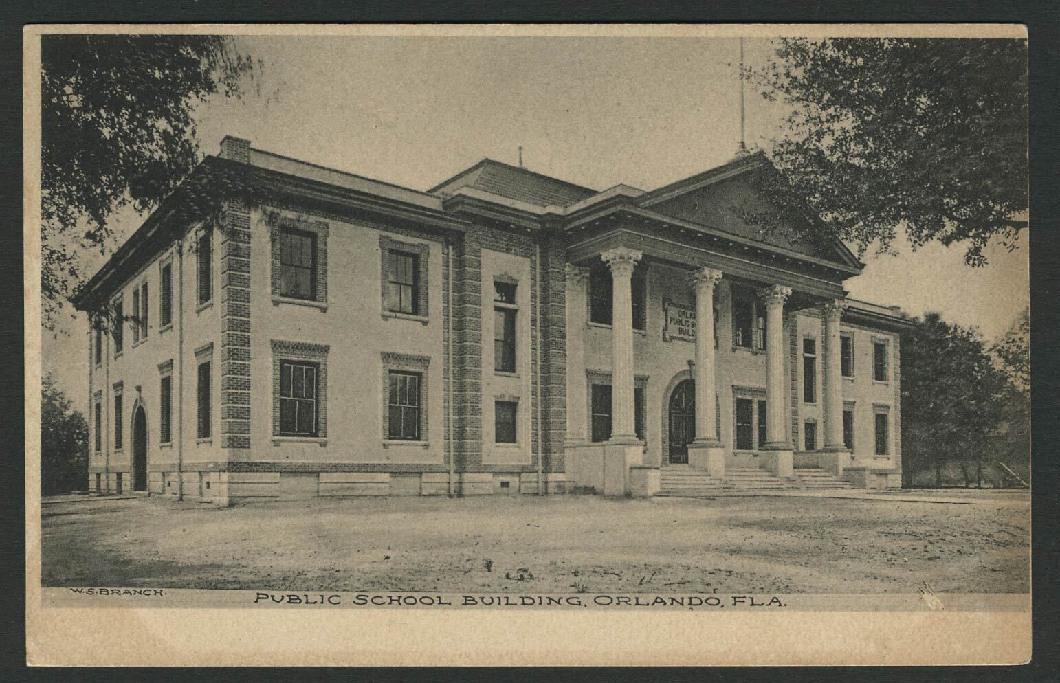 Orlando FL: c.1906 Albertype Postcard PUBLIC SCHOOL BUILDING (Newly Built 1906)