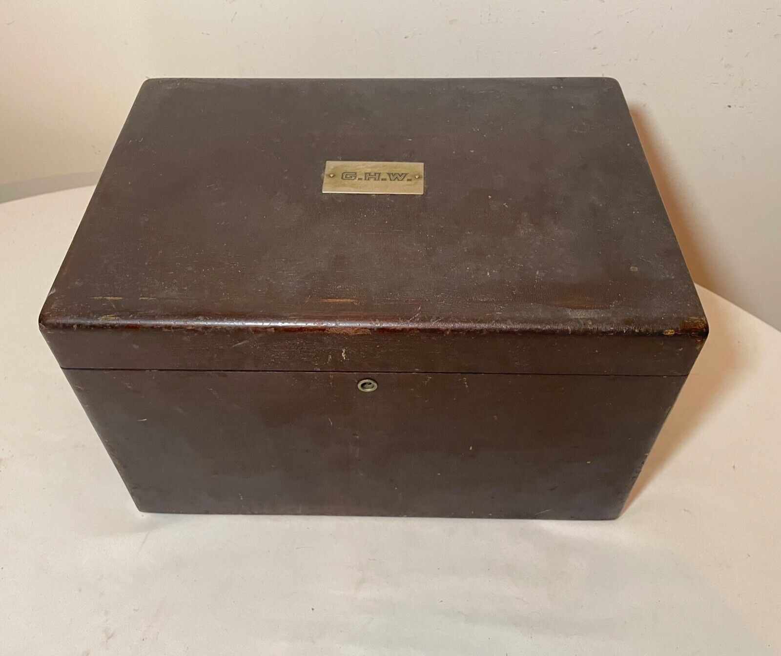 quality antique 1800's handmade wooden glass cigar tobacco humidor box casket