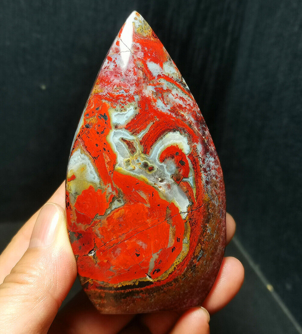 TOP 171G Natural Warring States Red Banded Lace Agate Crystal Madagascar BWD1019