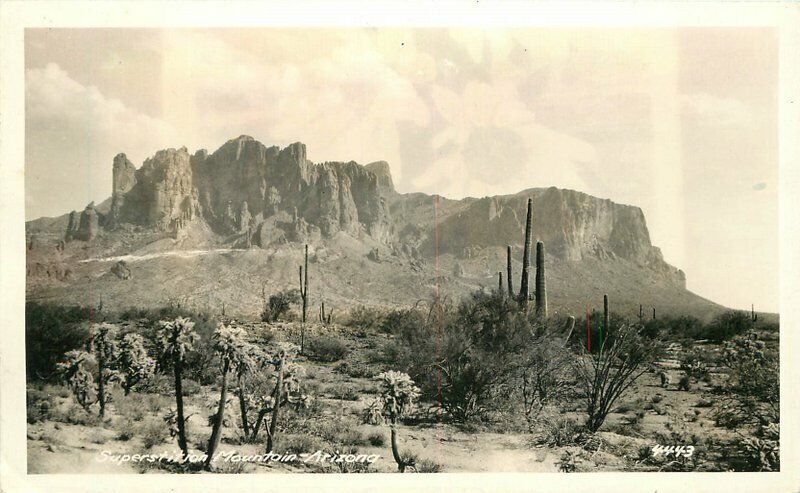 Arizona Superstition Mountain #4443 1937 RPPC Photo Postcard 22-2865