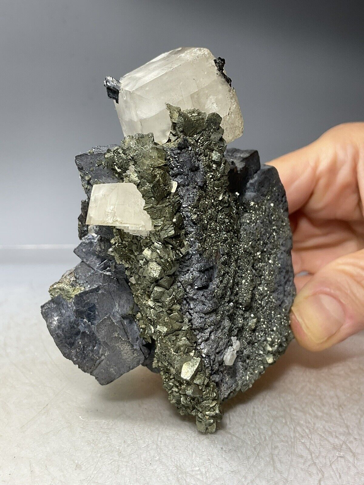 SS Rocks - Calcite on Galena, Marcasite (Shullsburg, Wisconsin) 1.71lbs