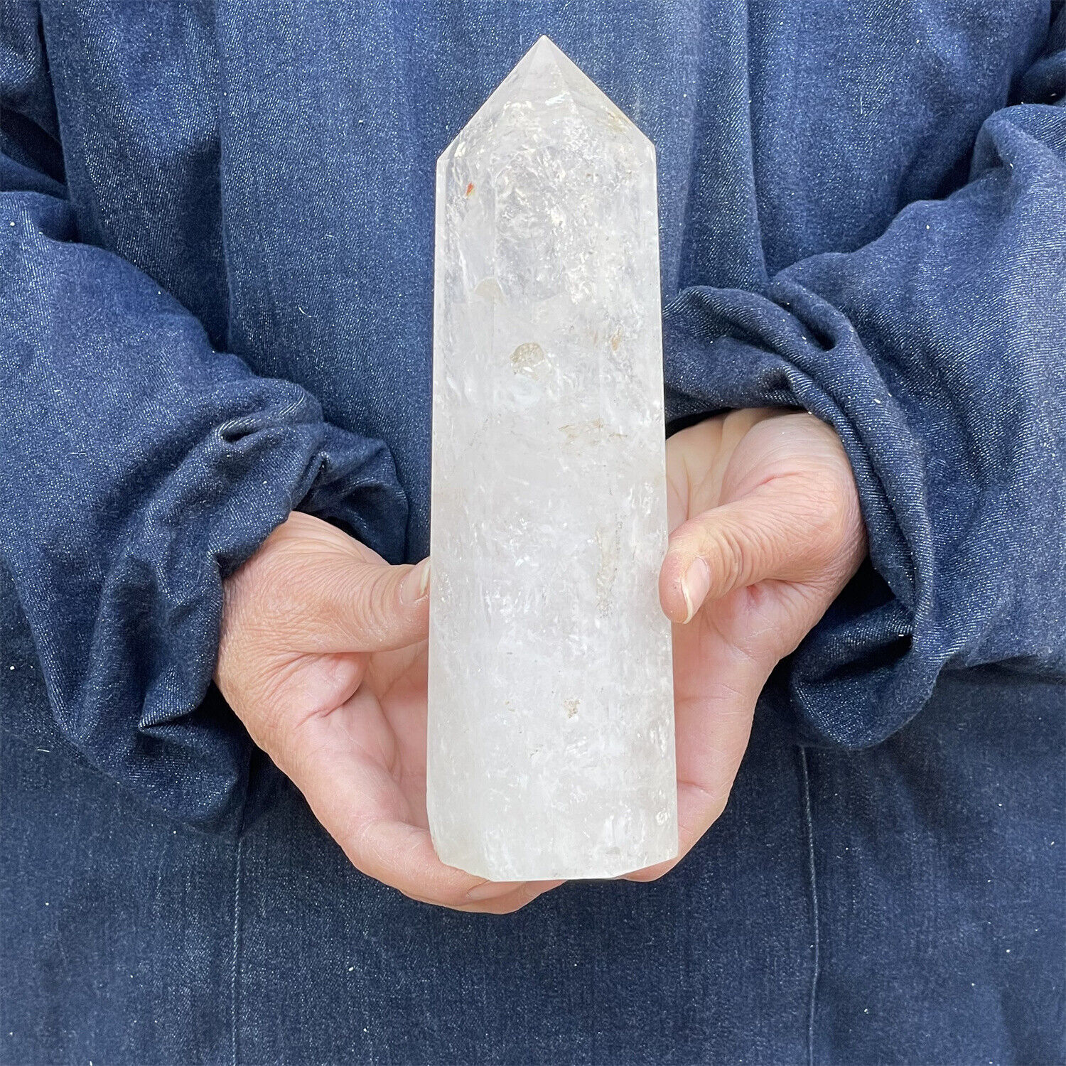 2.26lb natural clear quartz obelisk crystal wand point specimen healing