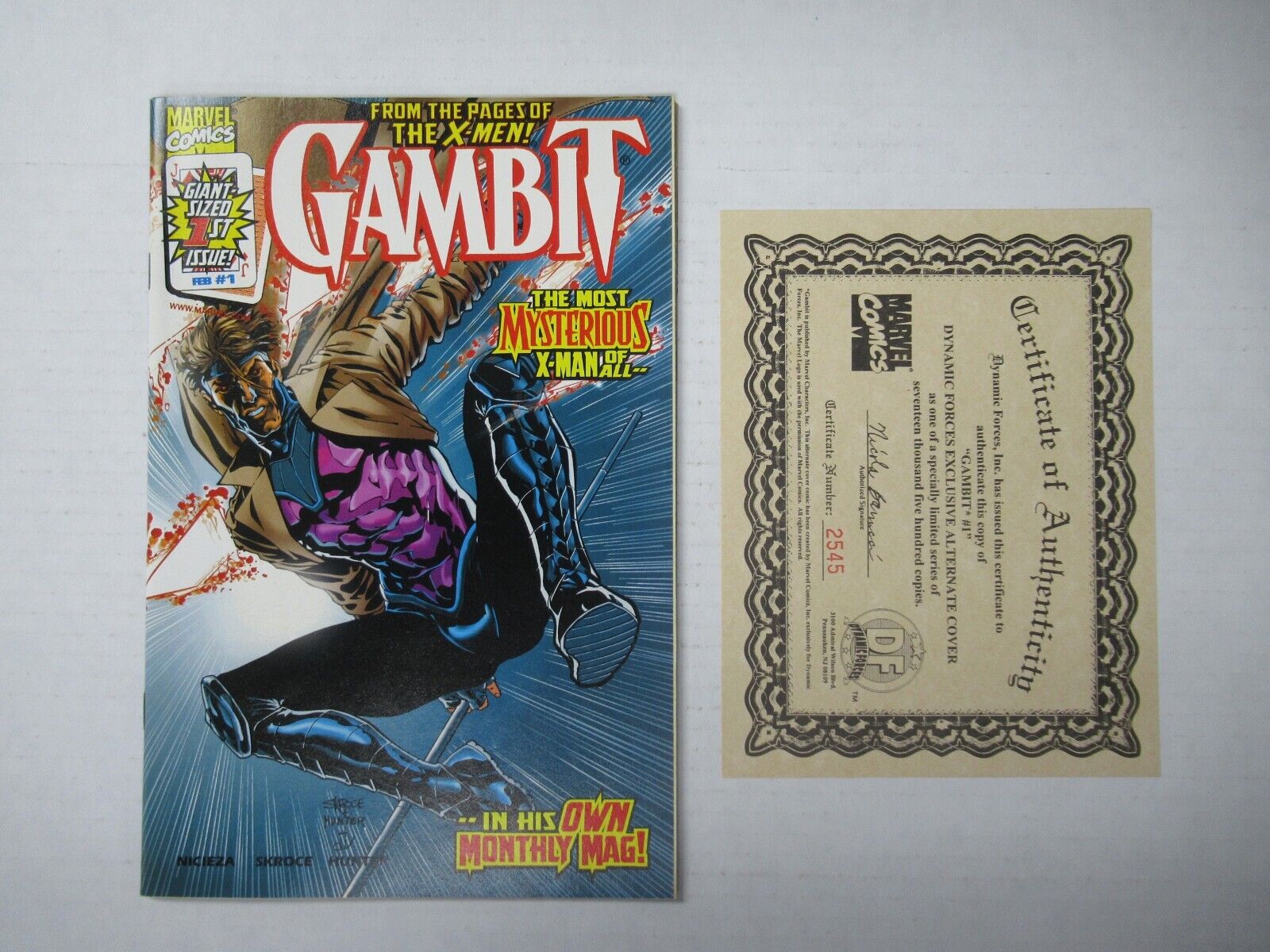 1999 Marvel Comics Gambit #1 Dynamic Forces Variant COA