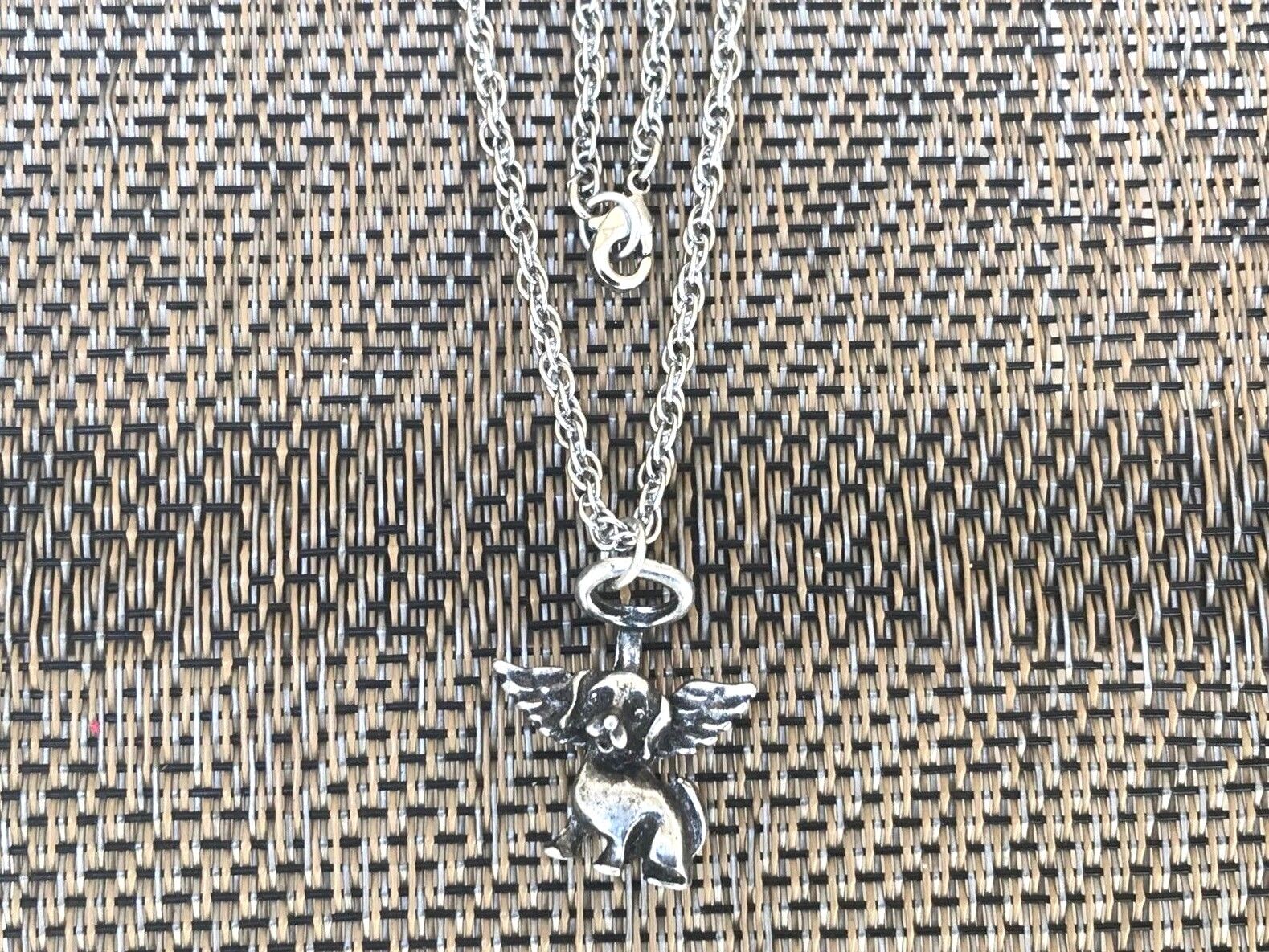 MAN BEST FRIEND ANIMAL JEWELRY 1 Nice PEWTER DOG ANGEL NECKLACE ALL NEW.