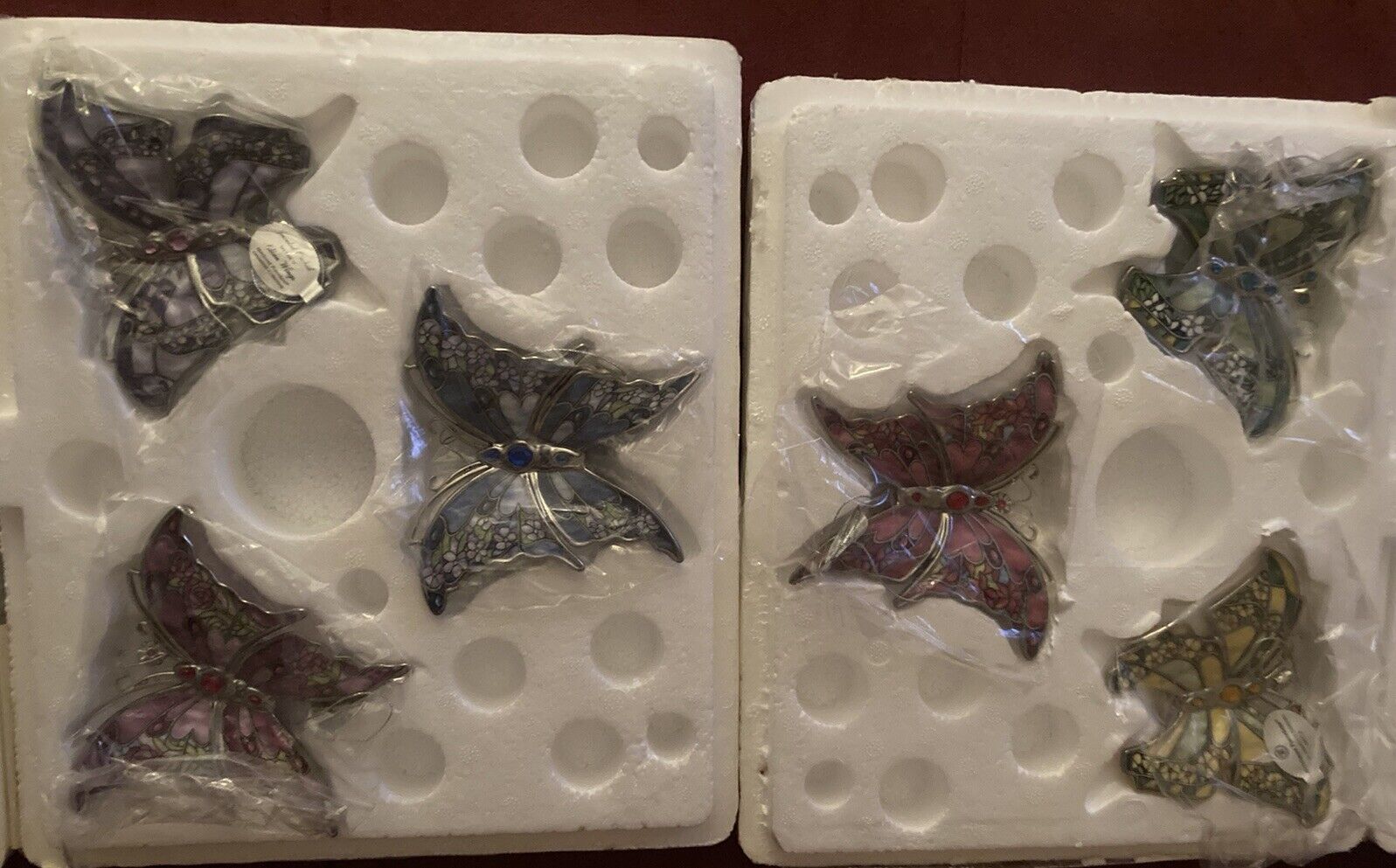 Bradford Heirloom Porcelain Silken Wings Butterfly Ornaments 2nd & Premier Issue