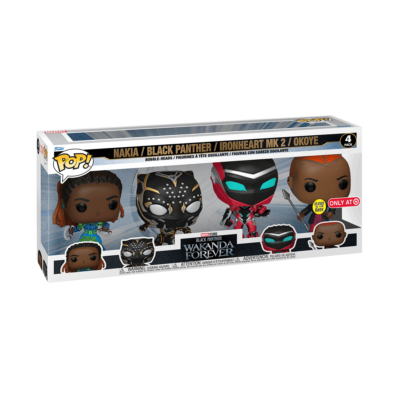 Funko POP Bobble- Heads Marvel Black Panther: Wakanda Forever - 4pk - NEW