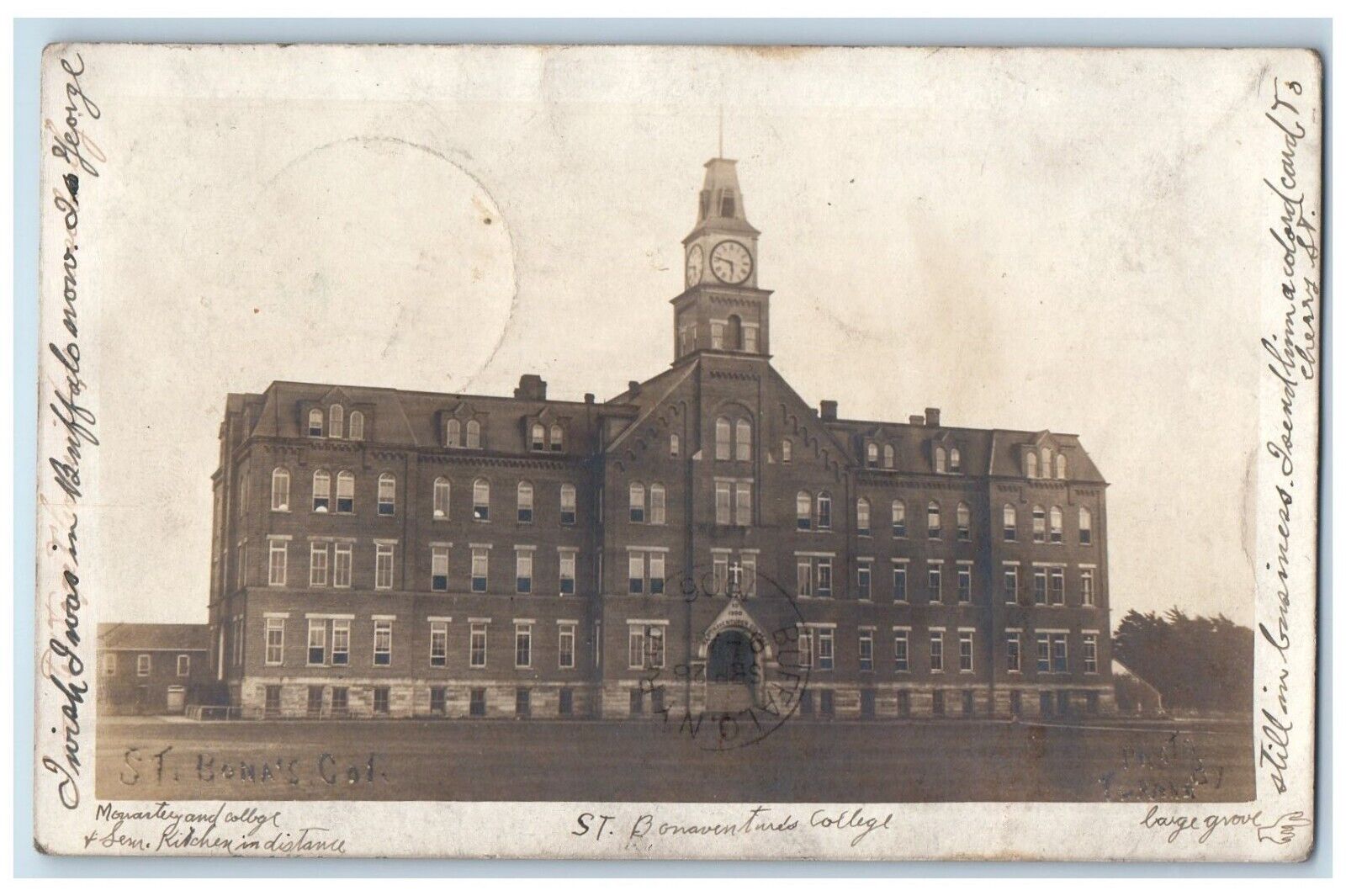 1905 St. Bonaventure College University Olean Allegany NY RPPC Photo Postcard